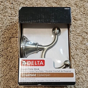 Delta‎ Double Robe Hook in Satin Nickle Finish